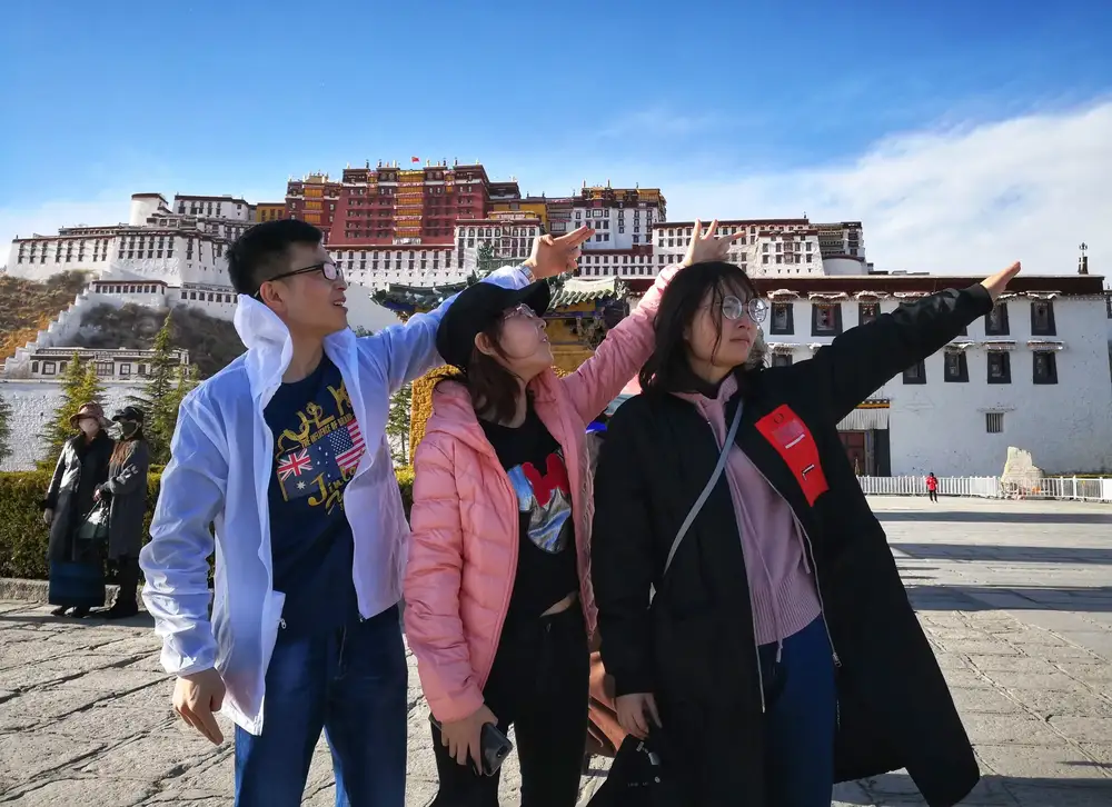 Potala Tibet travelers visiting Potala Palace in Lhasa
