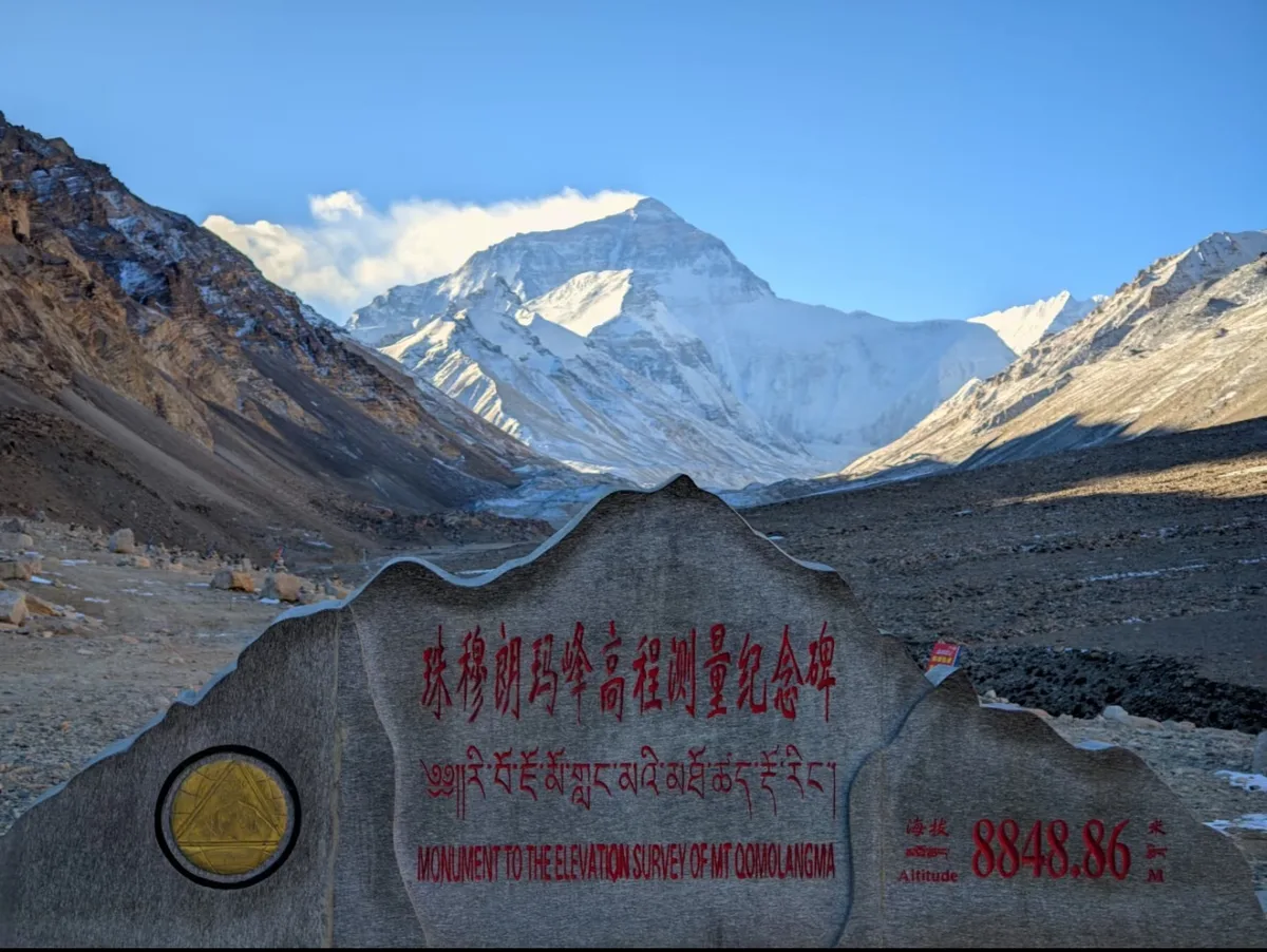 Travel group visiting the Everest region in Tibet
