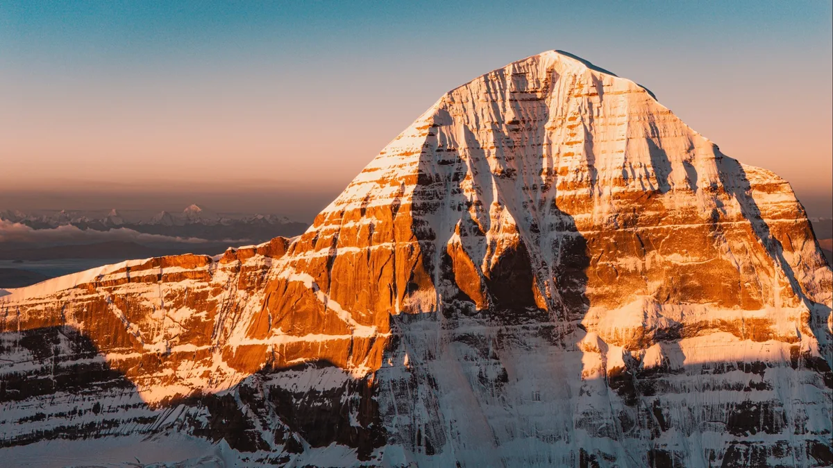 Mount Everest North Face at sunrise — view from Rongbuk Monastery Tibet side